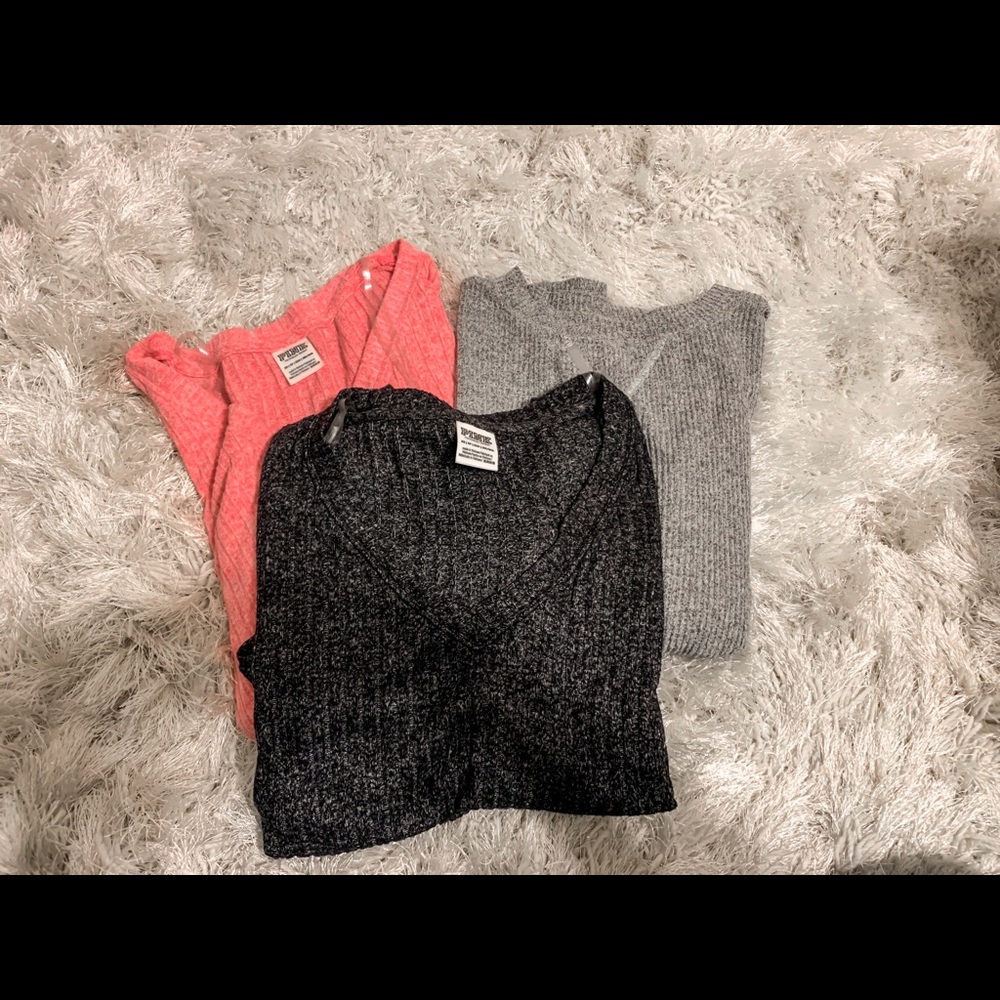 Three PINK sweaters